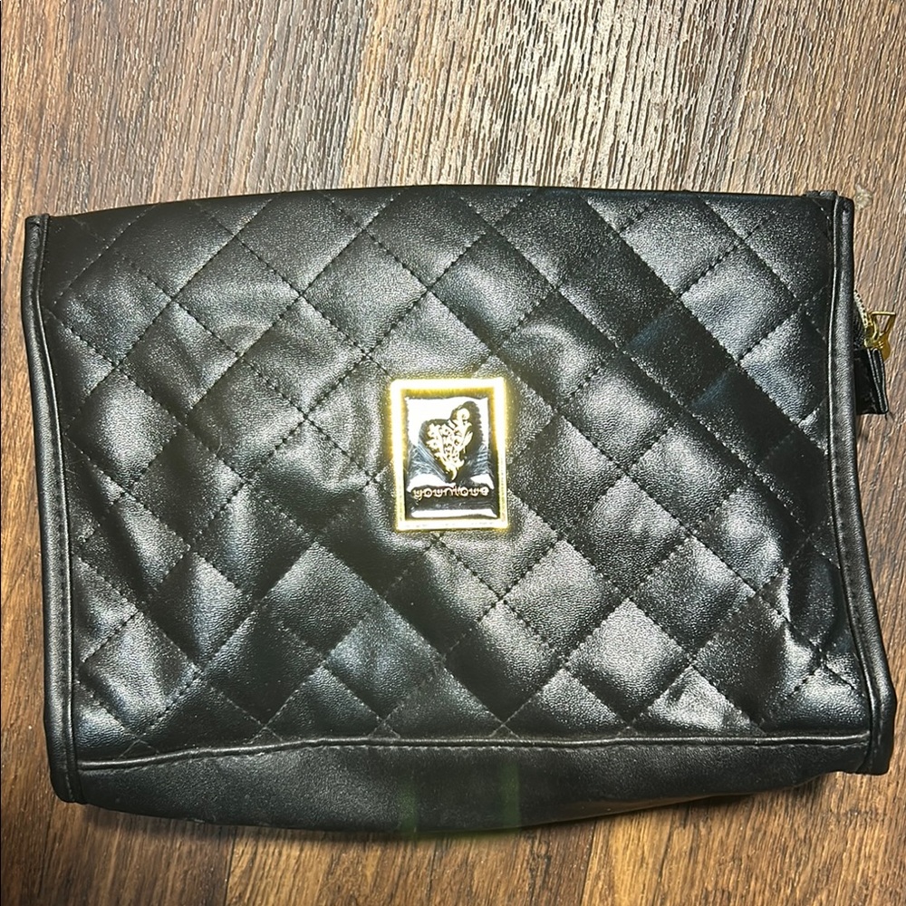 Younique Black Quilted Cosmetic Bag